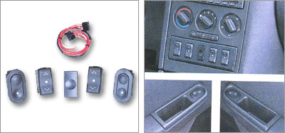 Opel Astra '98- elektromos ablakemelő-kapcsoló készlet beépítve
