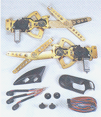 Elektromos ablakemelő késtlet kacsolókkal, kapcsoló tartókkal és vezetékköteggel