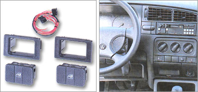VW Golf III, Vento elektromos ablakemelő-kapcsoló készlet beépítve
